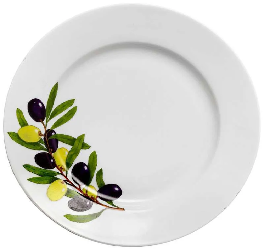 Тарелка стекл. Оливки Гладкий край 175мм мелкая 068772