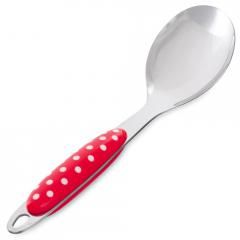 Ложка металл. Белый горох на красном фоне 26см 30073