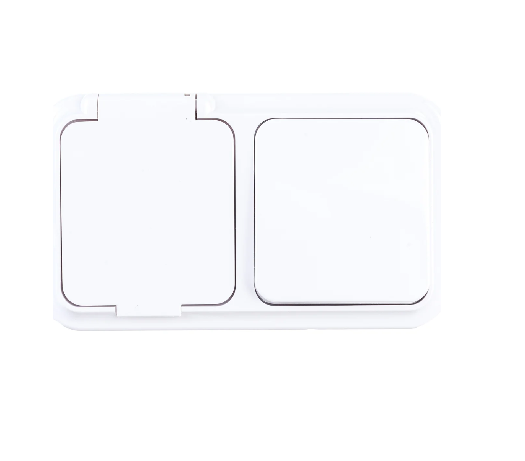 Блок комбин. ОП "Пралеска" белый (1выкл.+роз. без заземл. с крышкой) 16А IP54 Bylectrica В-РЦ-653