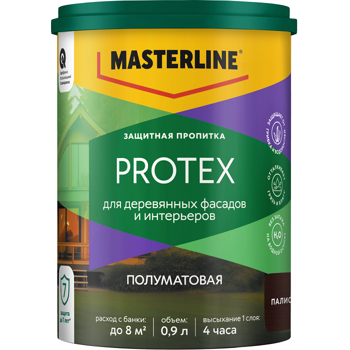 Защитная пропитка Masterline Protex палисандр 0,9л50036200- купить в АПлайн