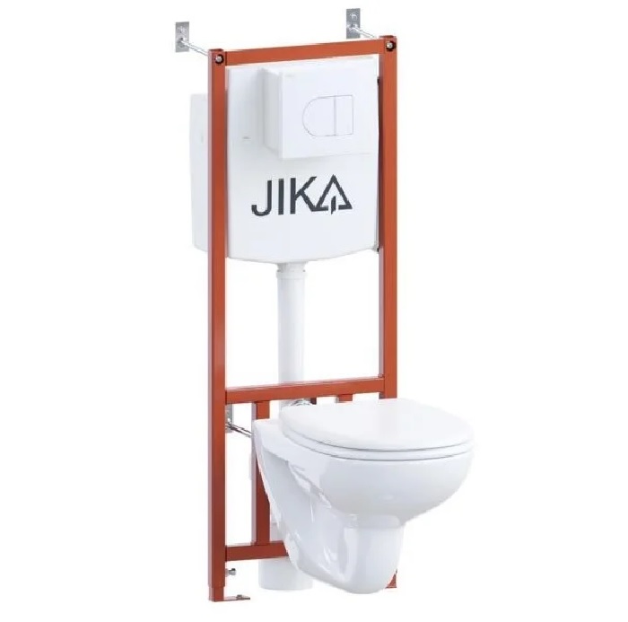 Инсталляция JIKA DINO (унитаз подвесной + сиденье дюропласт, петли хром, кнопка смыва белая) (2ч)10928700- купить в АПлайн