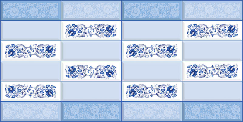 Панель декоративная ПВХ Плитка гжель 480х955ммУТ000063990- купить в АПлайн