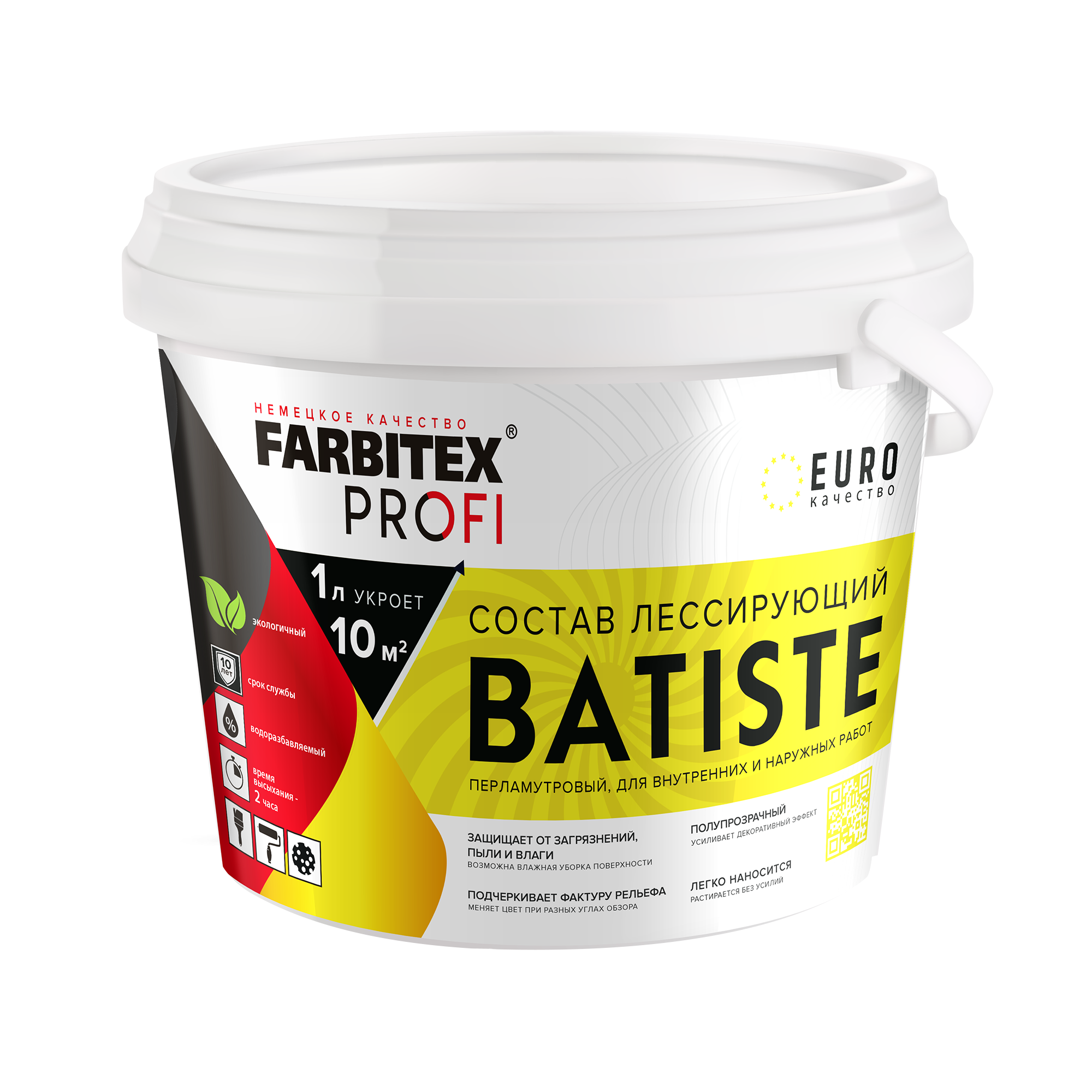 Состав лессирующий FARBITEX PROFI BATISTE полупрозрачный серебро 0,9л4300009553- купить в АПлайн