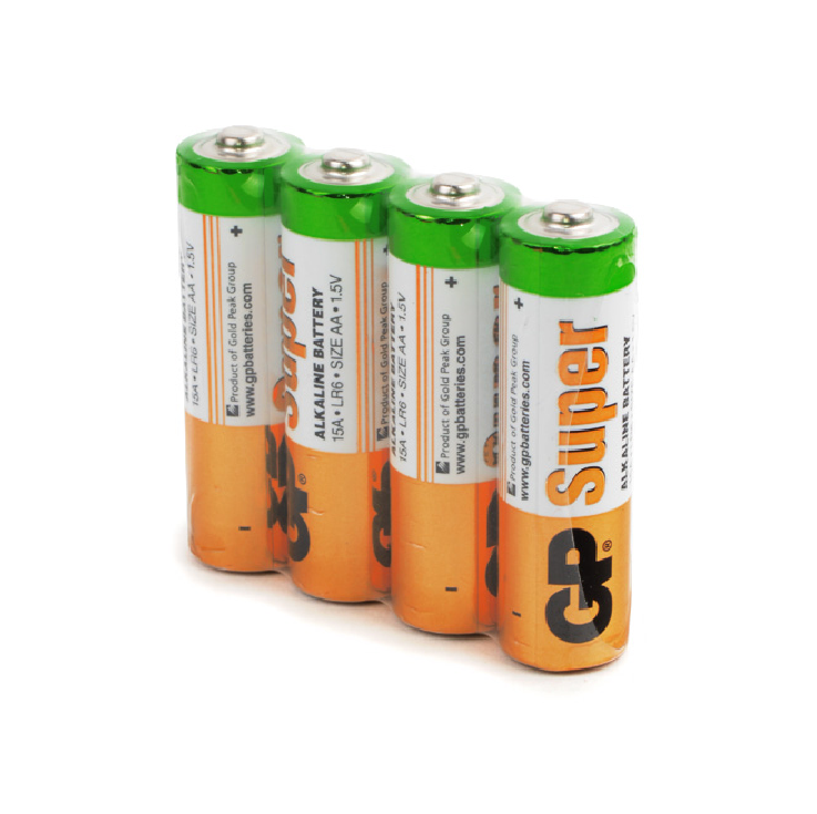Элемент питания АА алкалиновый (LR6) GP SUPER GP15ARS-2SB4, 4шт.