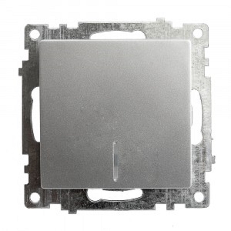 Выключатель "Катрин" 1 СП серебро механизм с индикатором 10А Stekker GLS10-7101-03 39577