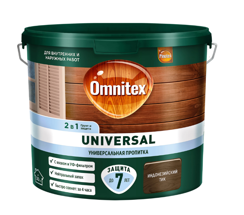Пропитка Omnitex (Pinotex) UNIVERSAL 2В1 акриловая индонезийский тик 2,5л***