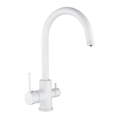 Смеситель для кухни  GOTA ROCIO ОСОБЫЙ белый с выходом для питьевой воды 320 мм G351-212351212-GOTA- купить в АПлайн