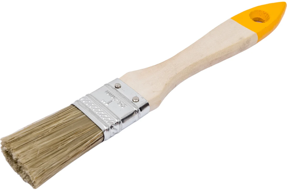 Кисть плоская "Хобби"  25 мм (смеш.щетина / дер.ручка) 102010 Korvus