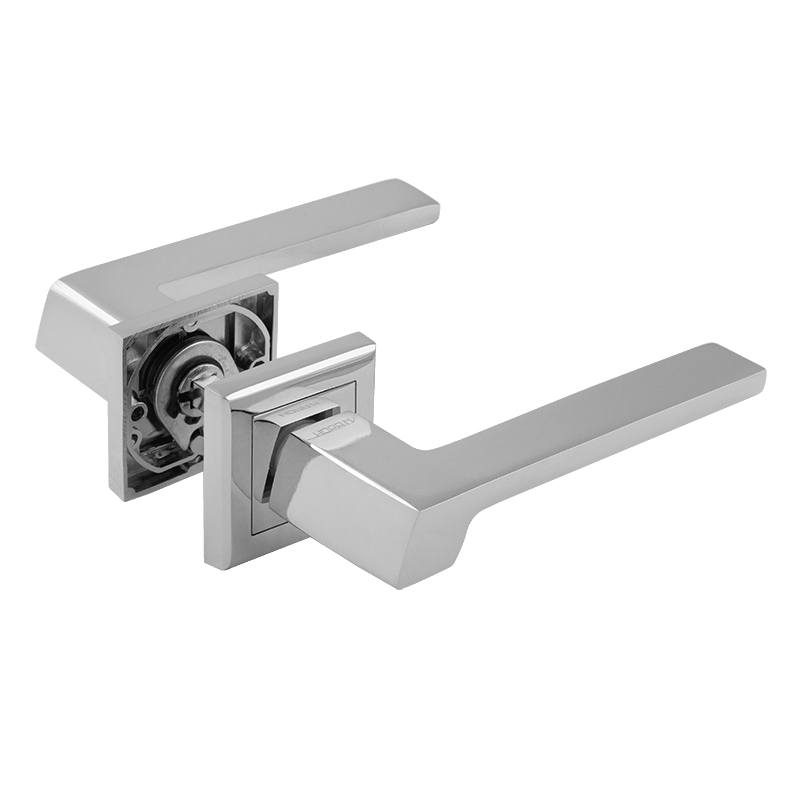 Ручка дверная на розетке НОРА-М AL 111K (квадрат) хром