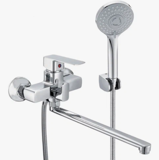 Смеситель для ванны КАЗАНЬ хромированный с длинным изливом КС 103254