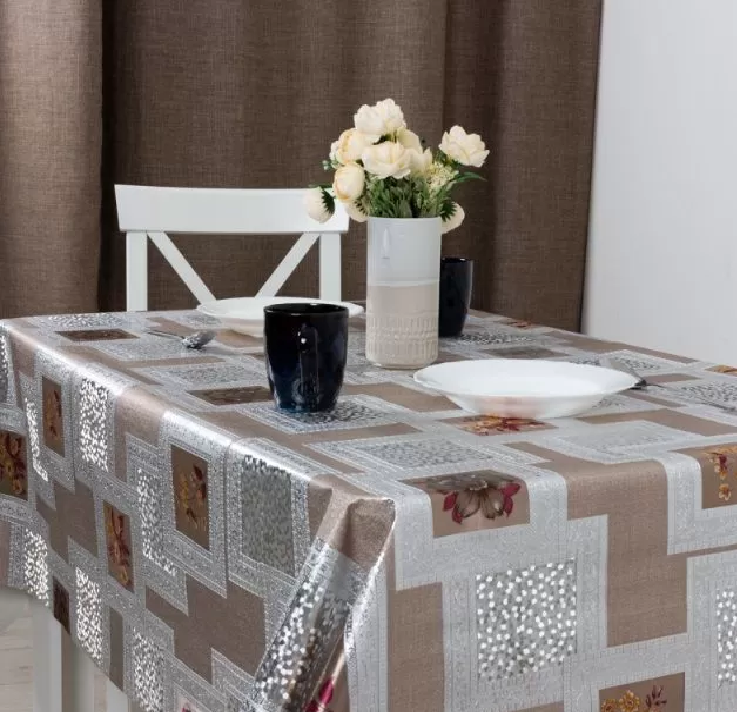 Клеенка Аурум Колор Серебряная свадьба на тканевой основе 1.40х20м BTRA-6019C-S