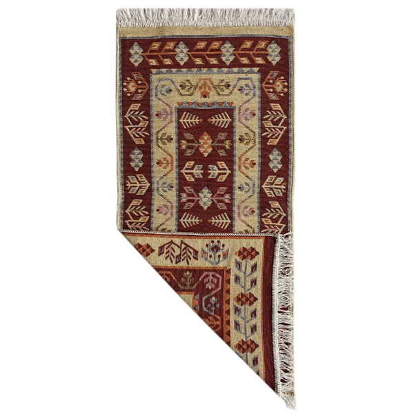 Коврик хлопковый Kilim Usak 80х150см вишн.кремовый 1974 2074