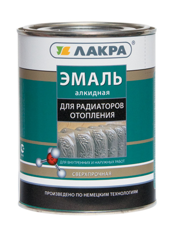 Эмаль для радиаторов отопления ЛАКРА алкидная белая полуматовая 0,9кг90003022890- купить в АПлайн