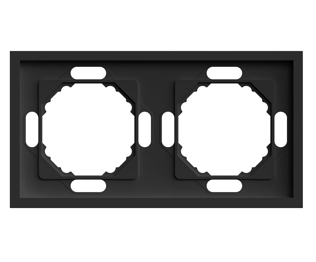 Рамка "Эмили" 2 СП черный уголь soft touch Stekker PFR00-5002-05