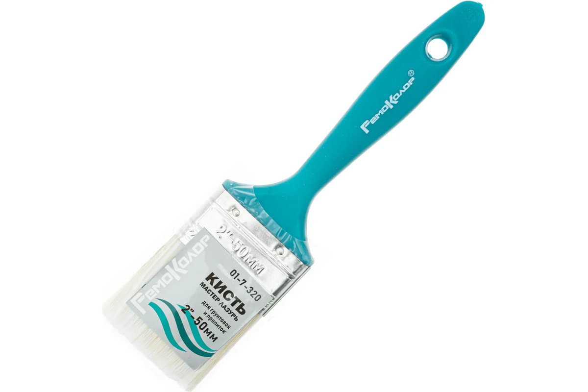 Кисть плоская  "Гамма Лазурь" 2" (50 мм) смеш.щетина / пласт.ручка РемоКолор 01-7-320