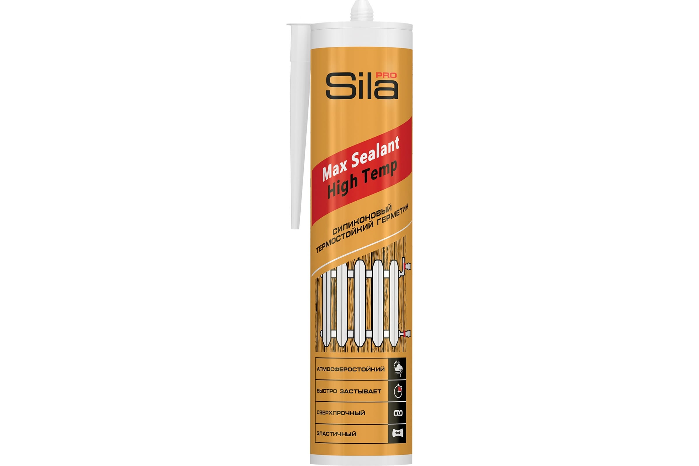 Герметик силиконовый Sila PRO Max Sealant термостойкий красный 280мл HT280- купить в АПлайн
