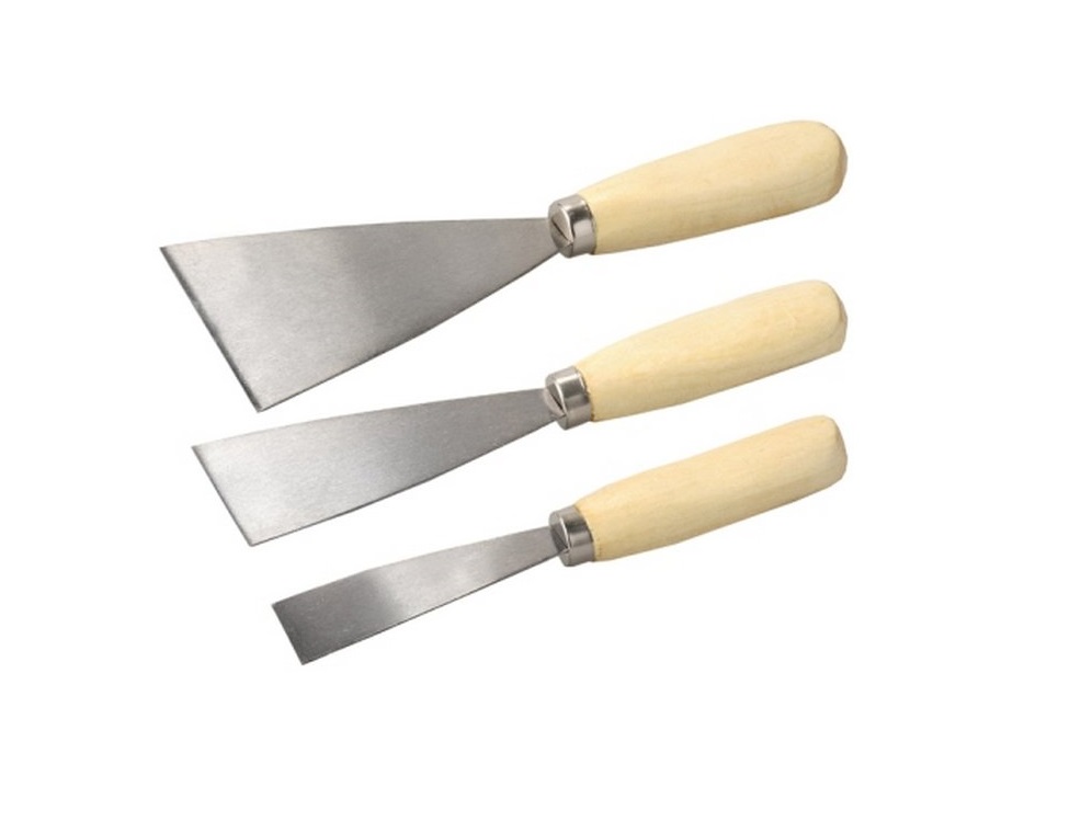 Шпатель малярный 75мм с деревянной ручкой Biber 35107