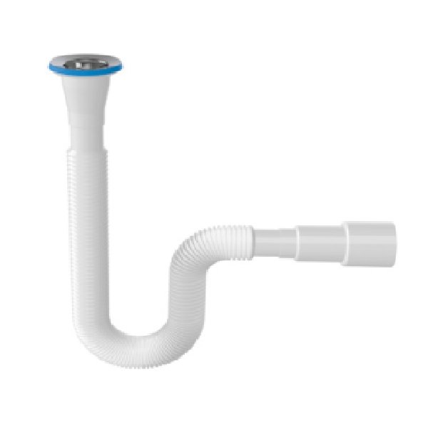 Сифон гофрированный Zegor эконом неразборный длина в растянутом состоянии 750мм Y120-9