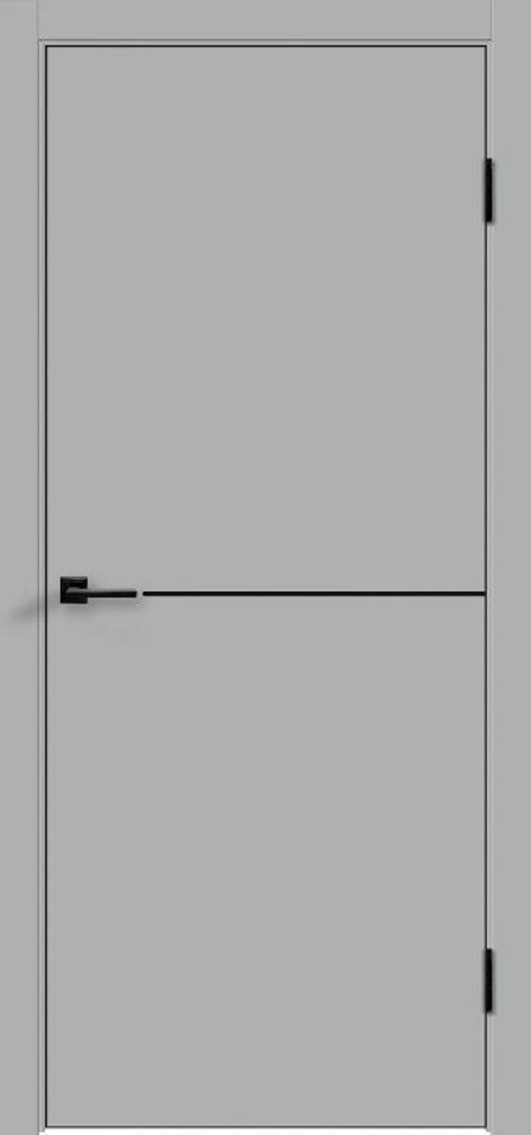 Дверное полотно "Техно-1" 700х2000 с молдингом (кромка abs черная),серый