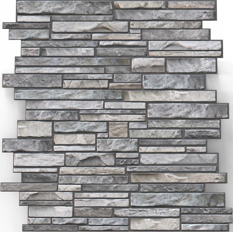 Декоративная панель ПВХ самоклеящаяся Сланец серый Сумерки SP007 47,6х47,6см