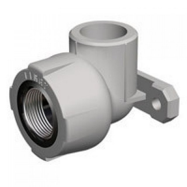 Угольник PPRC 20х1/2 комб. вн. резьба с креплением (водорозетка) 