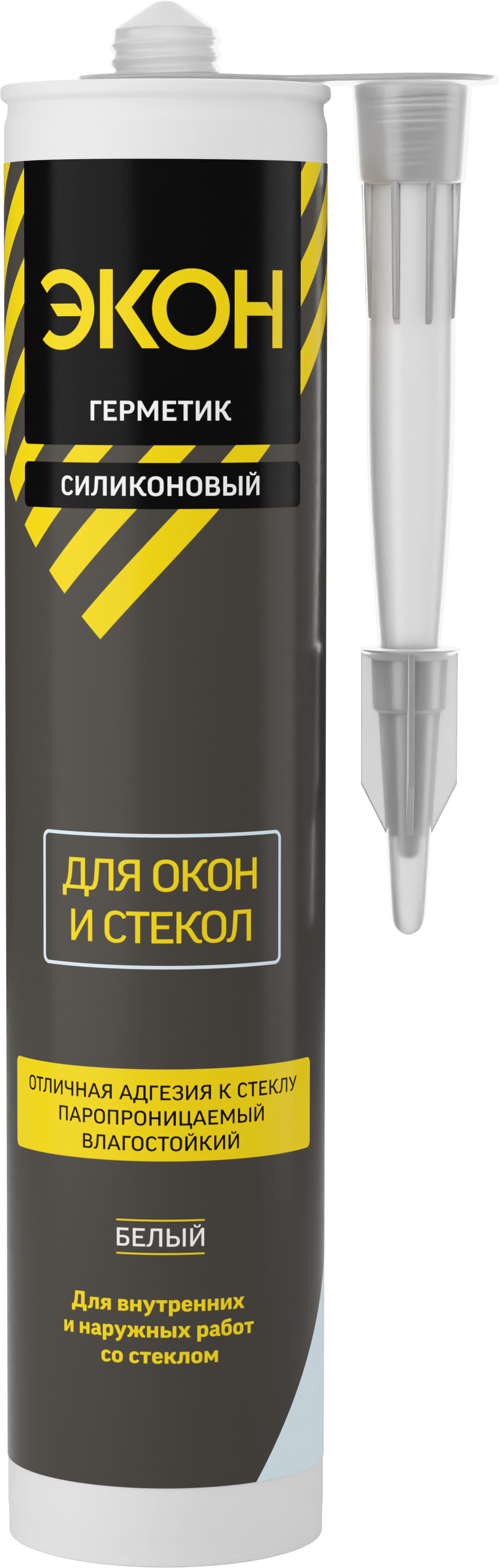 Герметик силиконовый ЭКОН для окон и стекол белый 260мл /3058322/3058322- купить в АПлайн
