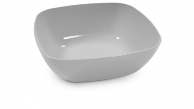 Тарелка пласт. Квадро серая М8042