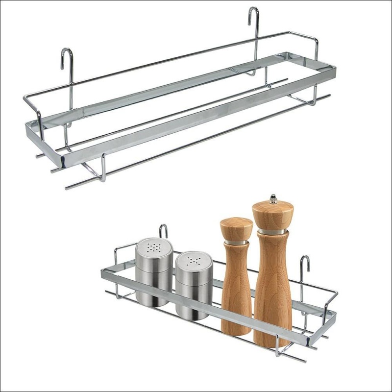 Полка металл. Мультидом 35х7,5х12см для специй навесная на рейлинг AN52-135