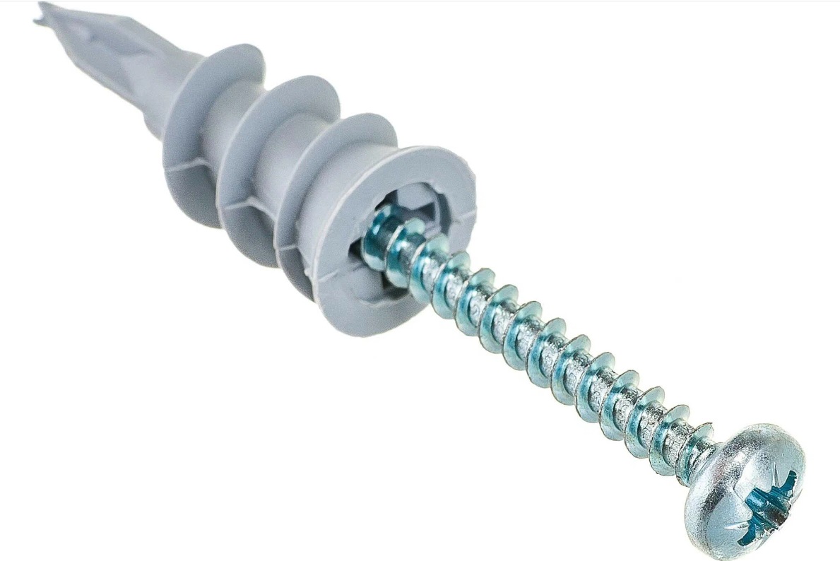 Дюбель ДРИВА для ГКЛ полипропилен с шурупом (50шт) контейнер ГОСКРЕП4-0014620- купить в АПлайн