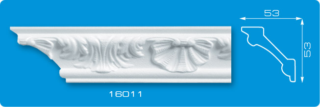 Плинтус потолочный "Лагом" №16011 1,3м DISN-116011-WH-0035