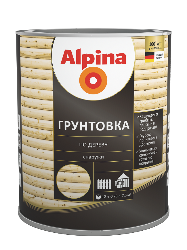 ЛЕССИРУЮЩИЙ АНТИСЕПТИК ALPINA ГРУНТОВКА ПО ДЕРЕВУ 2,5Л***
