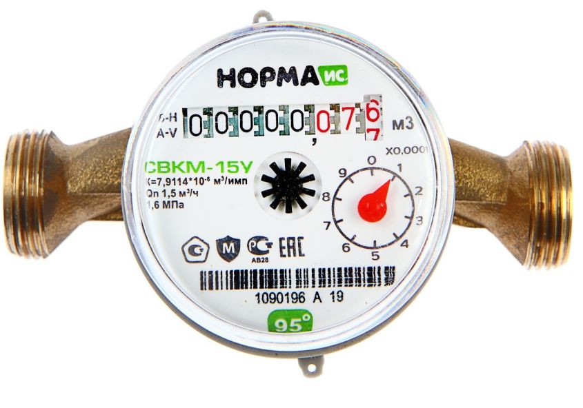 Счетчик для воды "НОРМА" СВКМ-15У универсальный без штуцеров /078/тов-169851- купить в АПлайн
