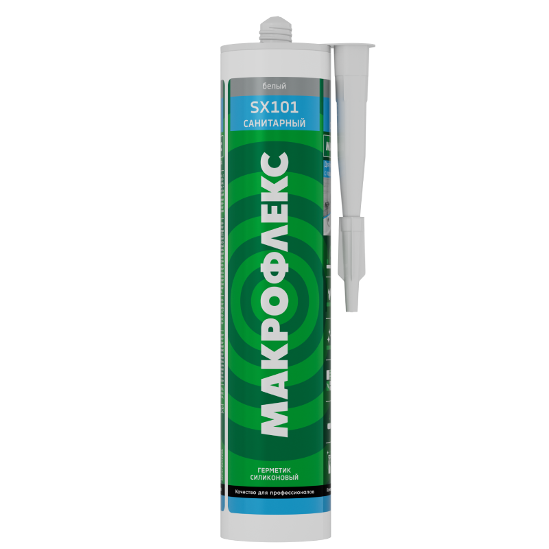 Герметик силиконовый санитарный МАКРОФЛЕКС-SX101 белый 290мл /2370831,2670568/2670568- купить в АПлайн