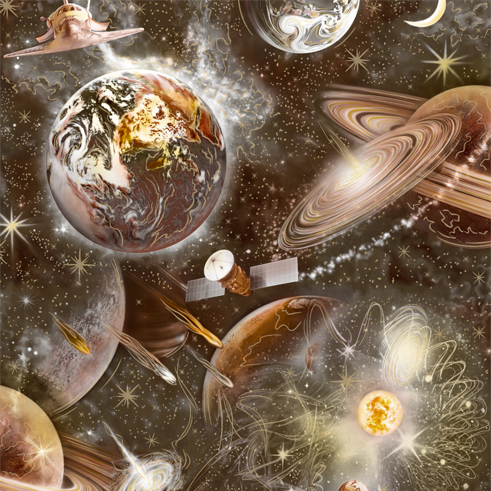 Обои виниловые горячего тиснения на флизелиновой основе Semre Вселенная 1,06х10м 10103