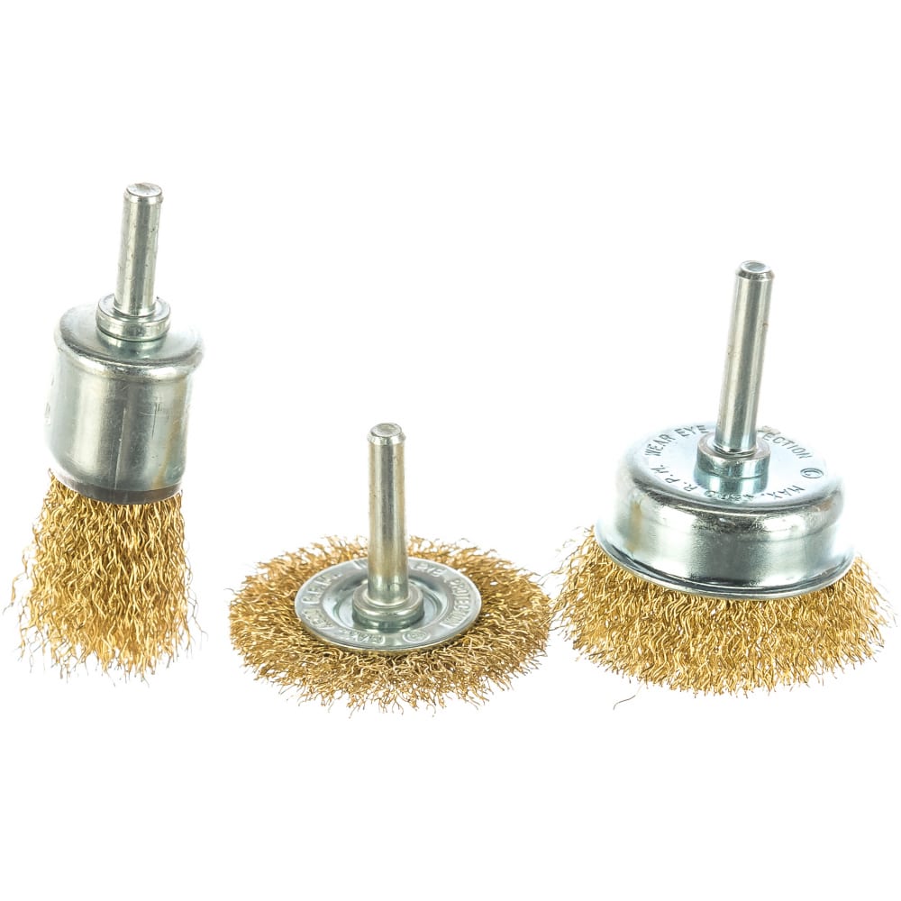 Корщетка для дрели набор 3шт. (колесо 50мм/чашка 50мм/венчик25мм)