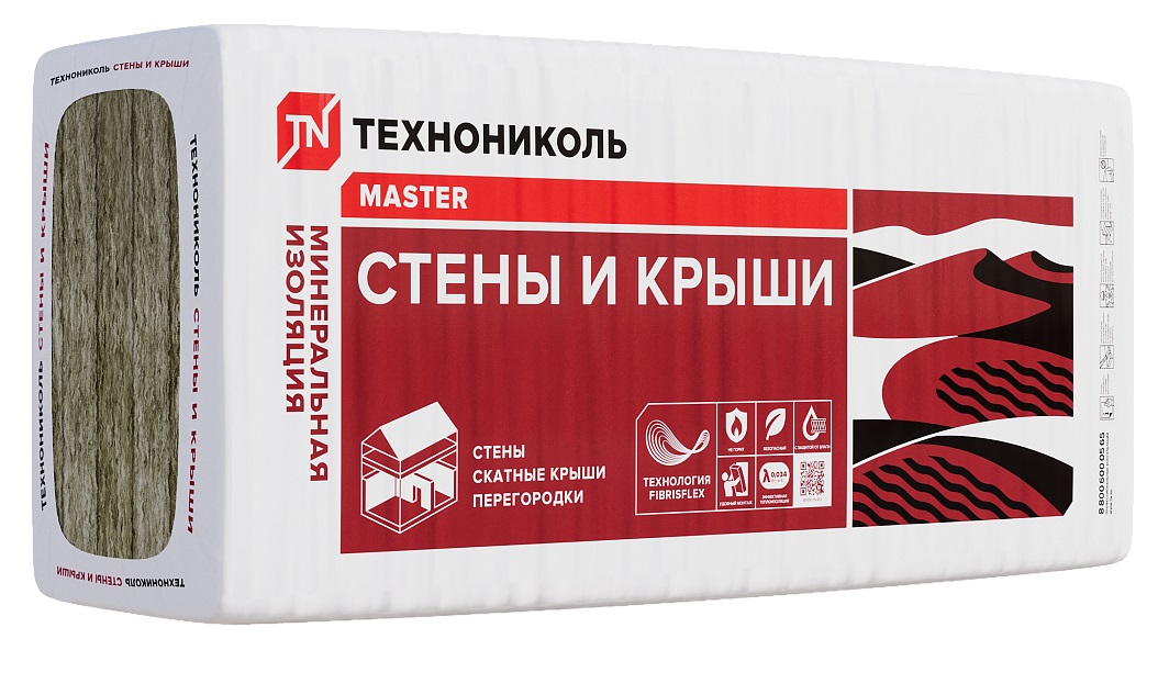 Утеплитель "ТехноНИКОЛЬ" Стены и крыши 1000х610х100мм / 2,44м2 - 0,244м3 / 4 плиты / 113360