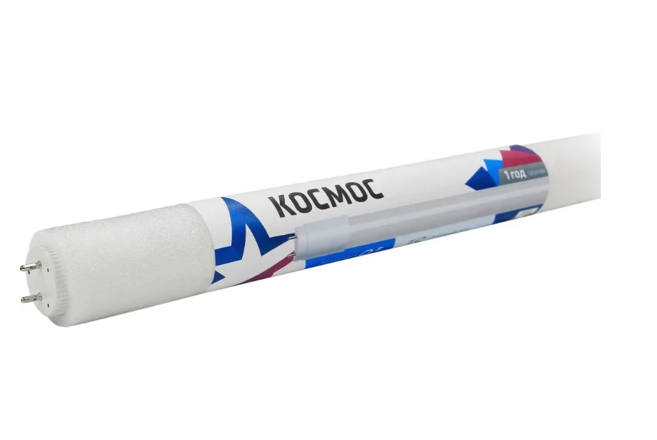 Лампа светодиод. T8 G13 "КОСМОС" 10Вт 6500K 600х26мм холодный светLksm_LED10wG13T865GL- купить в АПлайн