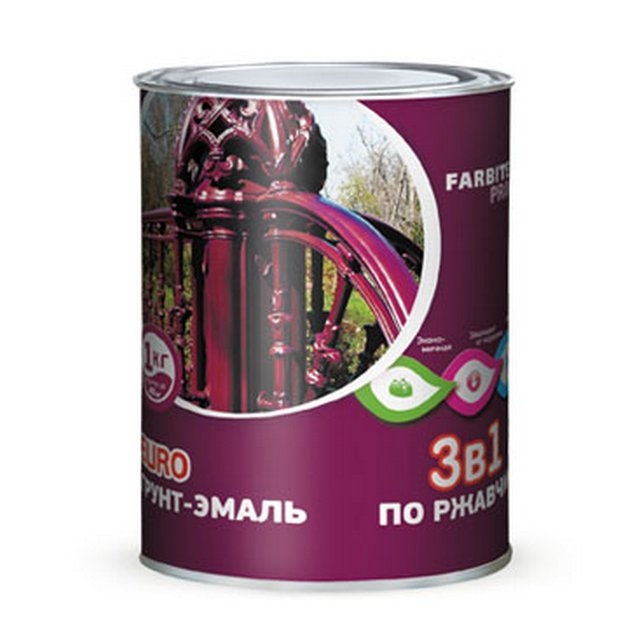 Грунт-эмаль по ржавчине серый 20кг Фарбен 