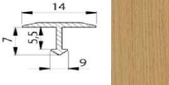 Профиль алюминиевый Т-образный 1,8м 14х8мм УТ34.13, Ясень