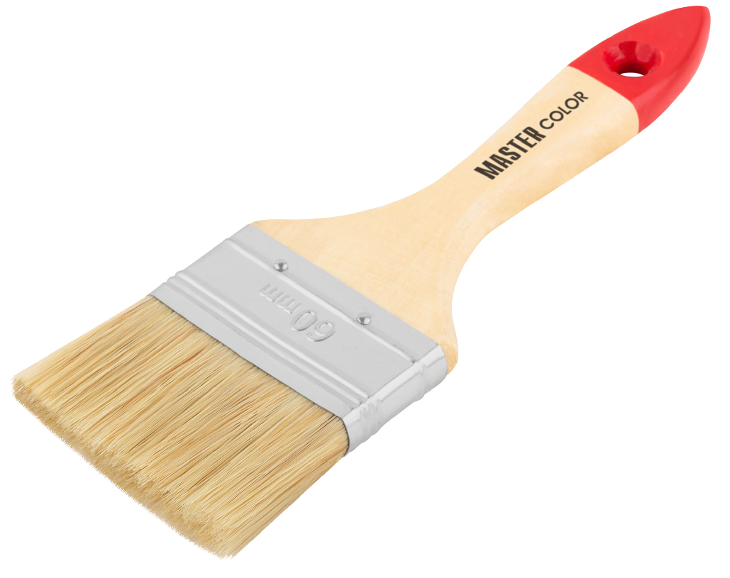 Кисть флейцевая  60 мм (55% топс) натур. щетина / дерев.ручка MASTER COLOR (30-0014)