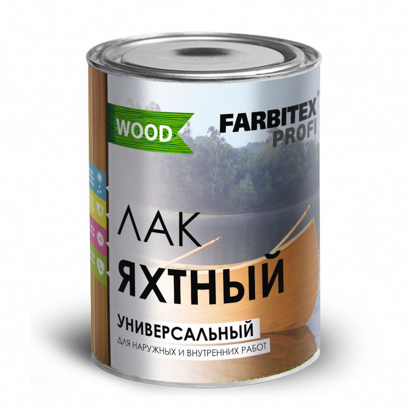 Лак яхтный уралкидный FARBITEX PROFI WOOD универсальный матовый 4л4300006058- купить в АПлайн