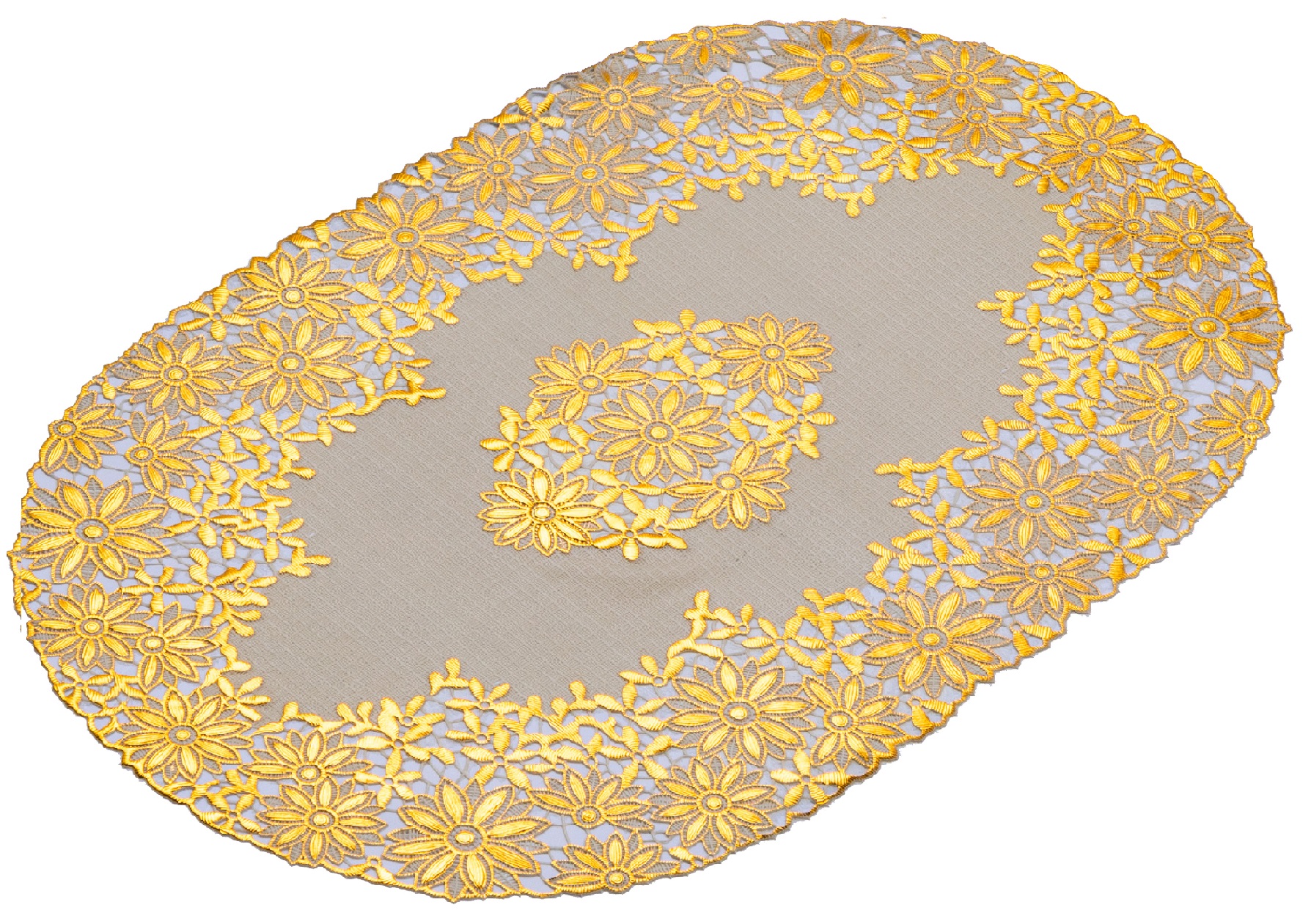 Салфетка GRACE ЛЕЙС овальная золотая 30х46см в ассорт. LO-0914A