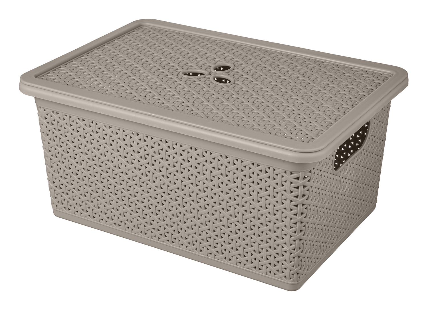 Корзина универсальная пласт. Wenge 15л 398х273х177мм с крышкой серая Хомвер 221305935/04