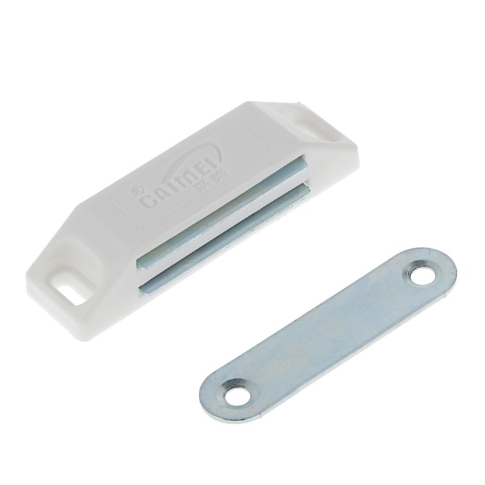 Защелка мебельная магнитная средняя белая