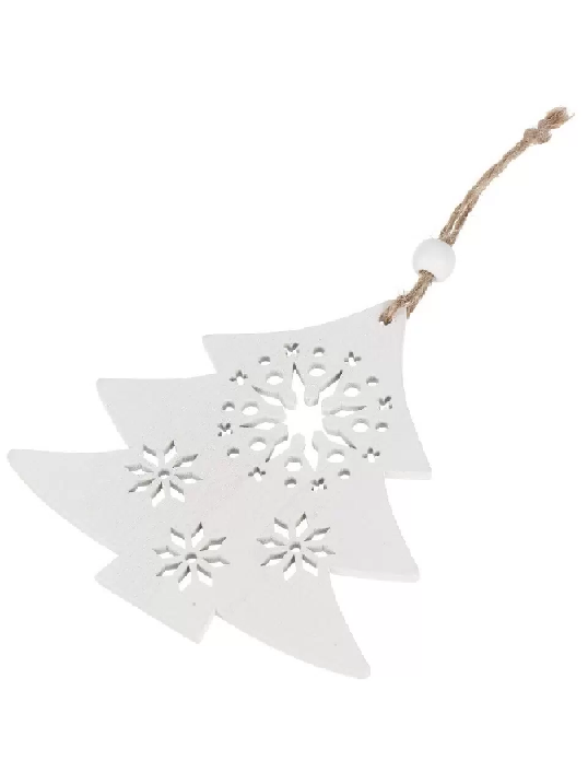 Елочное украшение Елка МДФ белое 10x11см Y4-8483 478881 - Y4-8483 478881 - купить в АПлайн