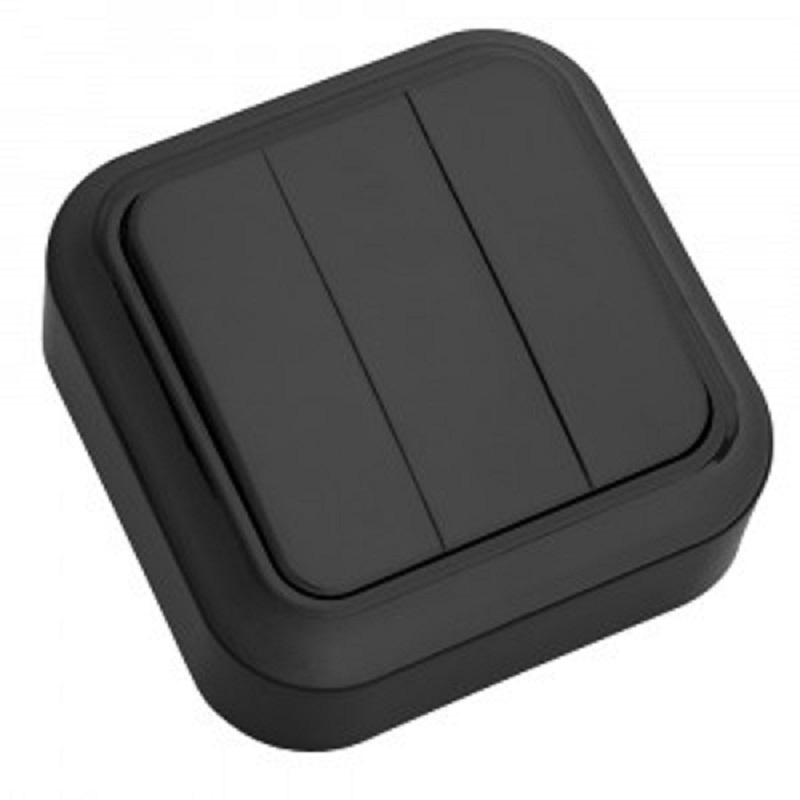 Выключатель "Пралеска" 3 ОП черный в сборе 6А Bylectrica А056-137 