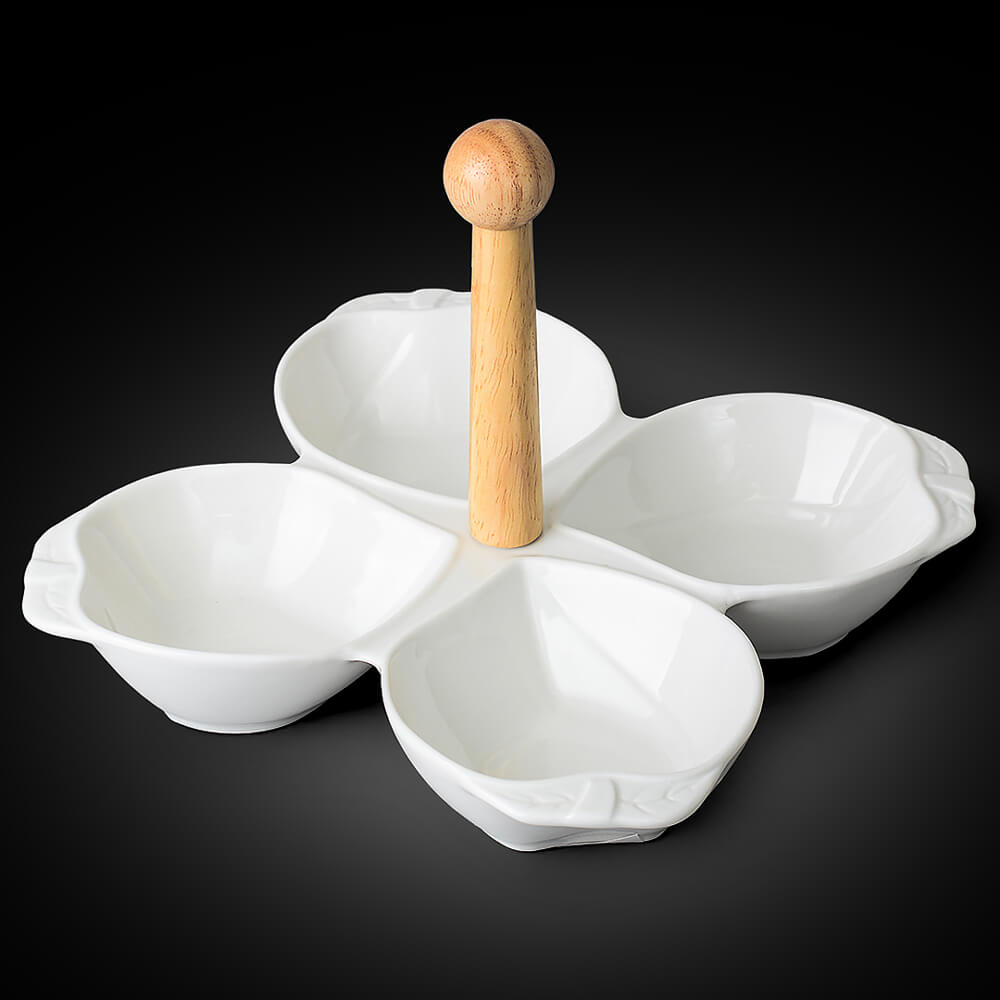 Менажница керам. Белье 4 секции 39652