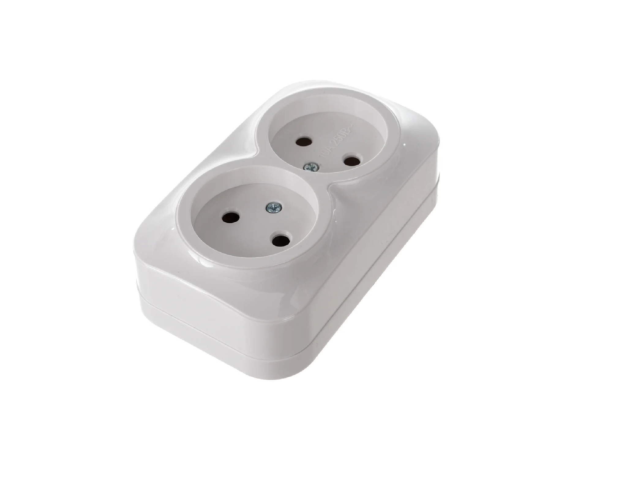 Розетка "Glory" 2 ОП белая в сборе без заземления 10А Iek РС22-2-ХБ (ERH20-K01-10)