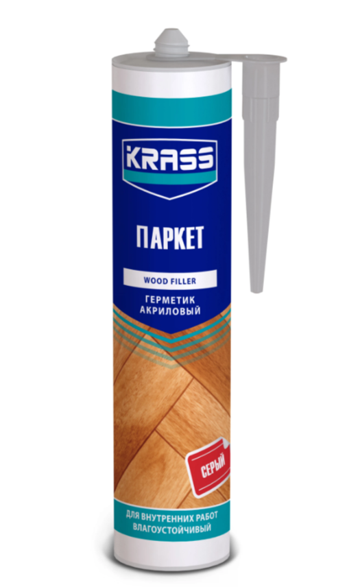 Герметик акриловый KRASS для дерева и паркета серый 300мл