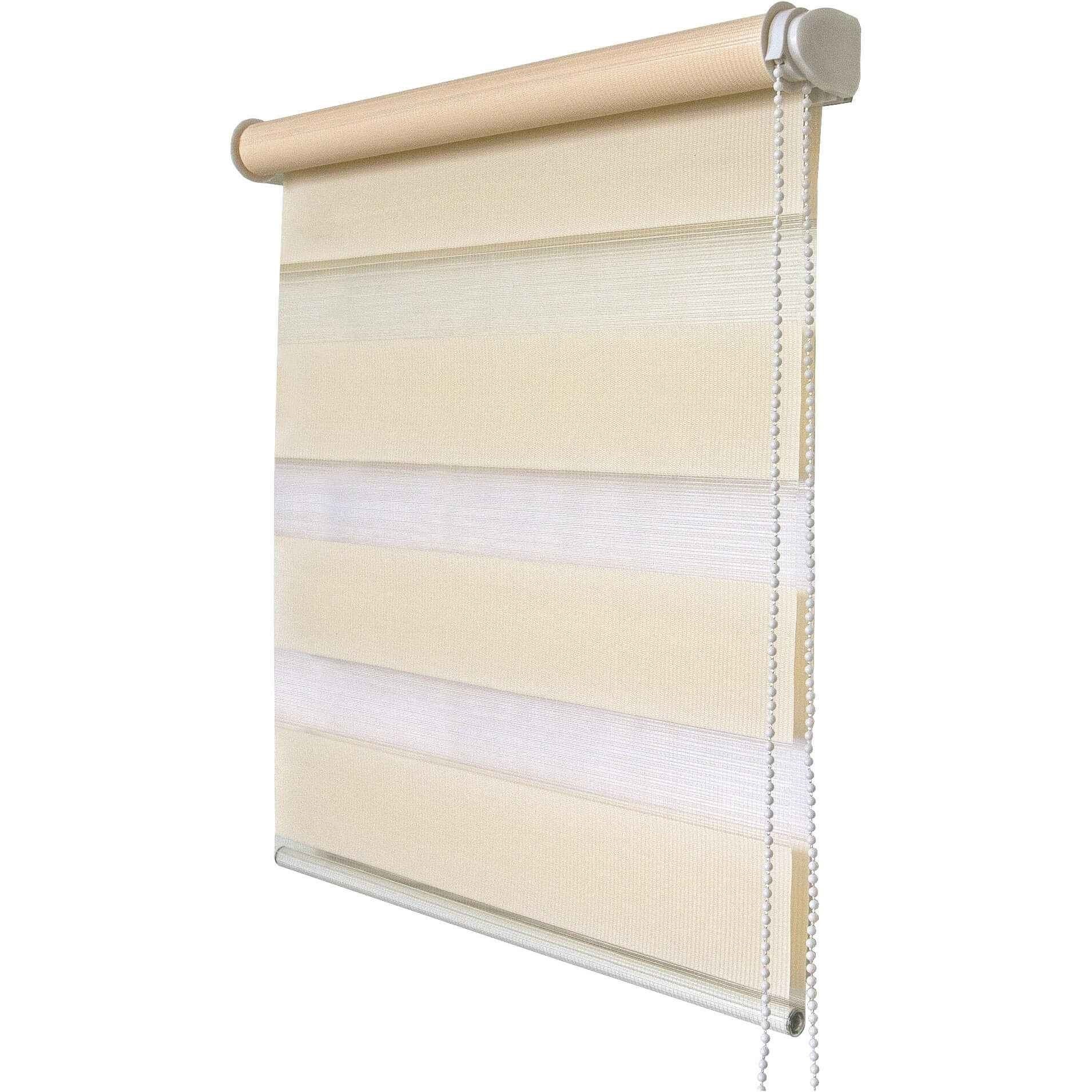 Штора рулонная день-ночь бежевый 120х170см